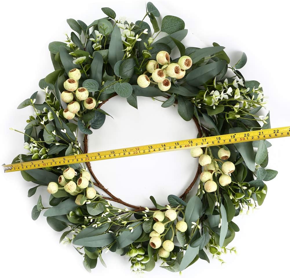 Eucalyptus Wreaths for Front Door 20 Inch Green Home Decor for Wall Porch Window Spring Summer Wreath with Big