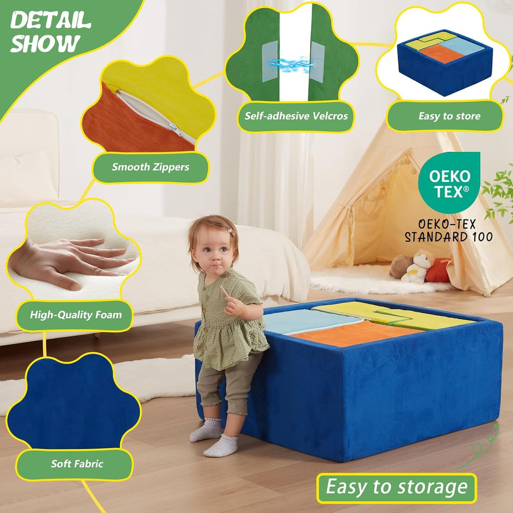 Piece Foam Climbing Blocks with Square Ball Pit for Toddlers, Colorful