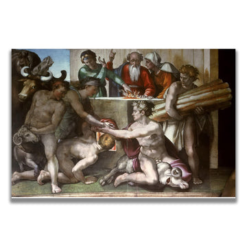Michelangelo Canvas Wall Art Sacrifice of Noah Poster Religious Culture Art Romanticism Renaissance Historical
