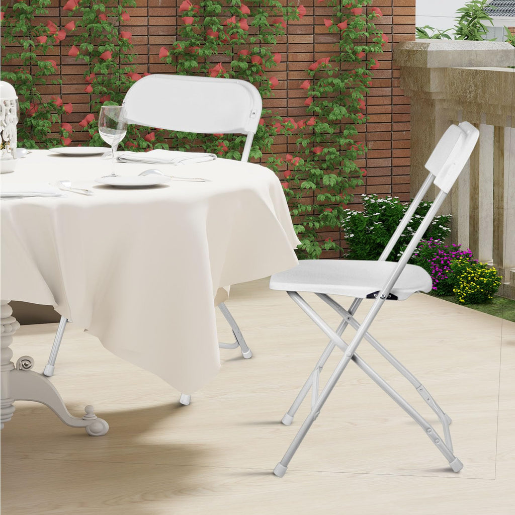 Portable Heavy Duty Folding Chairs 10 Pack, White