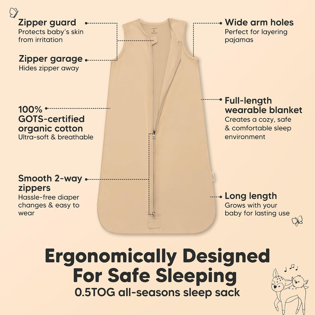 Pack Baby Sleep Sacks, Zipper Wearable Blanket,100% Cotton (Toasty, L)