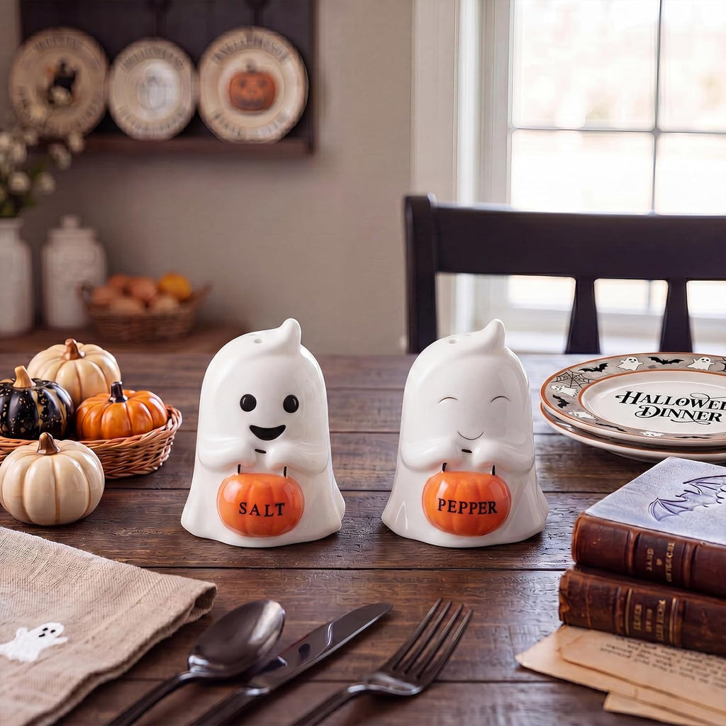 Halloween Ghost Salt and Pepper Shakers Set - Set of 2