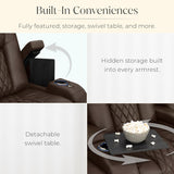 Diamante Zero-Gravity CoolZero Italian Leather Home Theater Seating, Power Headrest, Power Recline, Single Recliner
