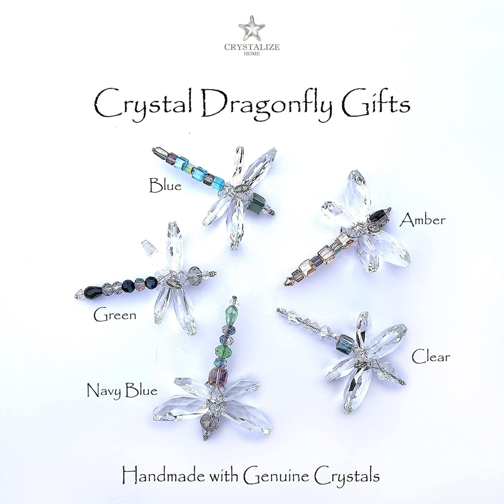 Crystal Dragonfly Suncatcher - Prism Rainbow Maker for Car, Garden, Home & Window Décor - Dragonfly Charm Gift for