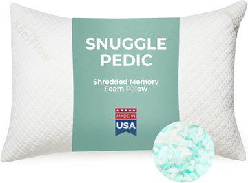 Standard Shredded Memory Foam Pillow for Sleeping - Cooling and Neck, Back, and Shoulder Support - Ideal for Side