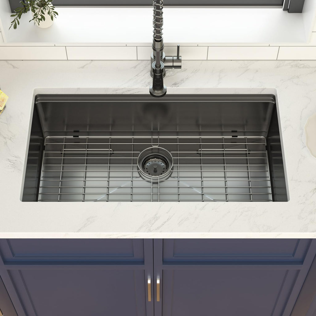 33 Inch Gunmetal Black Undermount with Accessories