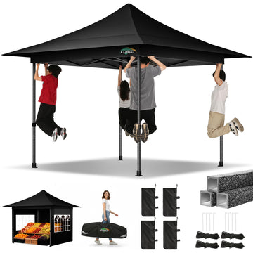 13x13 Pop Up Canopy Tent Heavy Duty with Auto-Extending Eaves
