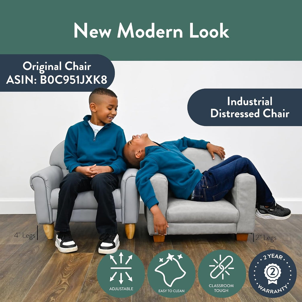 Upholstered Toddler Chair for Classroom, Chair, Grey