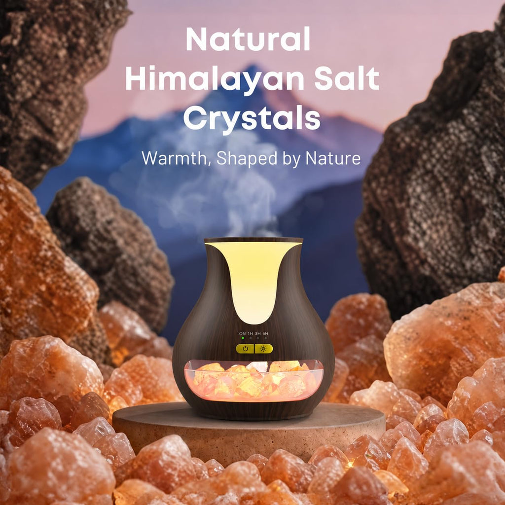 Essential Oil Diffuser, Flame Diffuser with Himalayan Salt
