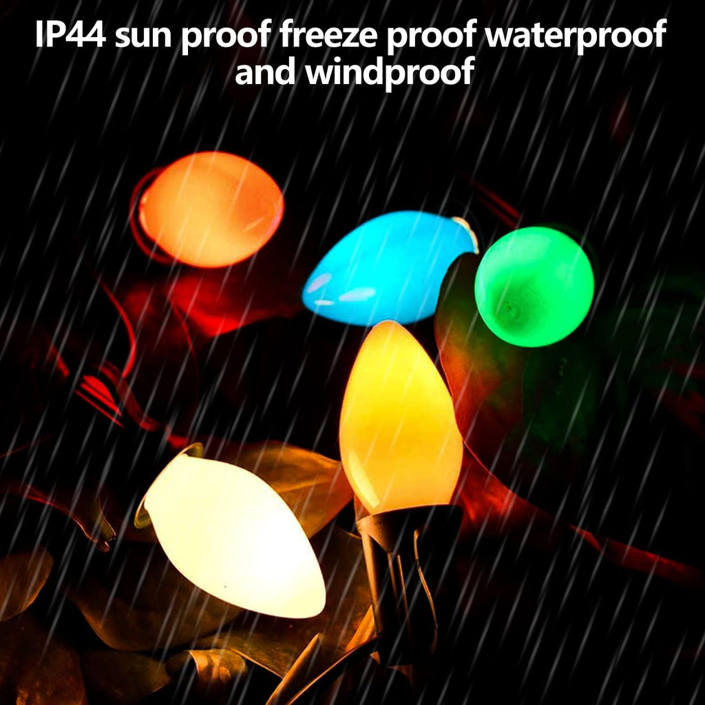 C9 Multicolor Christmas Lights - Waterproof Outdoor and Indoor Christmas Tree Lights UL Certified with 25 Lights with