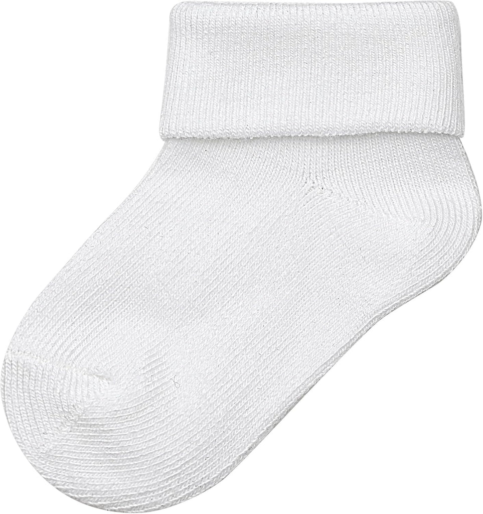 Infant Baby Boys and Girls Cotton Socks with Fold-Over Cuff, Pack, 3-9 Months