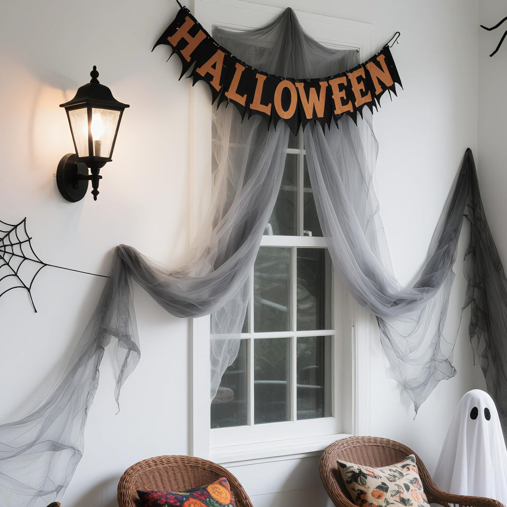 5 Yards Scary Creepy Cloth Halloween Giant Spider Decor Cheesecloth Fabric