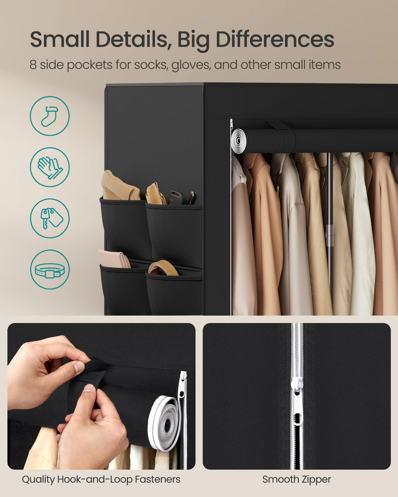 Portable Closet, Fabric Wardrobe, Clothes Rack with Shelves