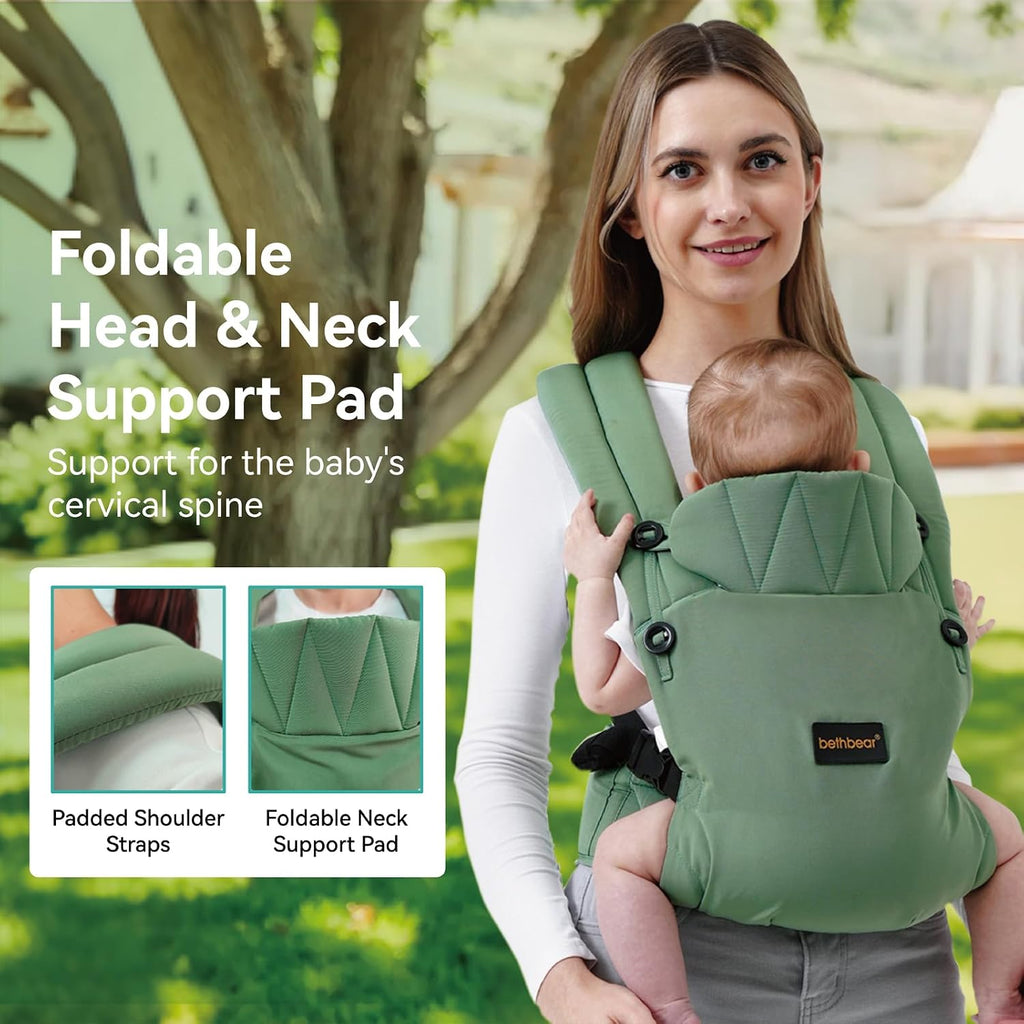 Carrier Newborn to Toddler 7-45 lbs with Natural Material, Ergonomic Design,Versatile and Adjustable,Hands Free
