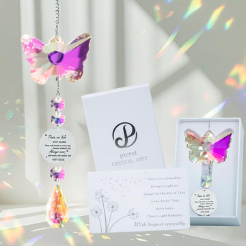Unique Memorial Sympathy Gifts for Loss Loved One, Bereavement Gift Idea Crystal Butterfly Suncatcher in Remembrance