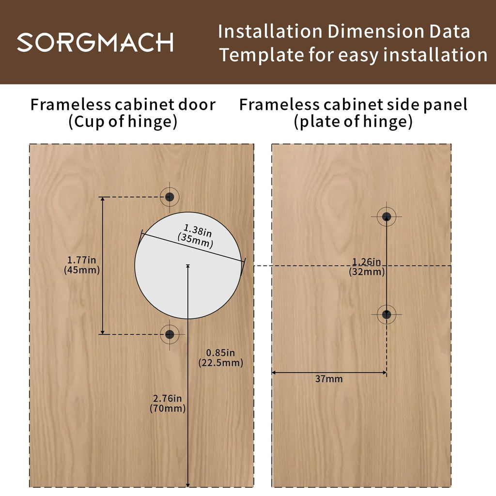 6 Pack Inset Overlay Soft Close Cabinet Hinges 105° Frameless 3 Way Adjustable Soft Close Hinges for Cabinet Doors