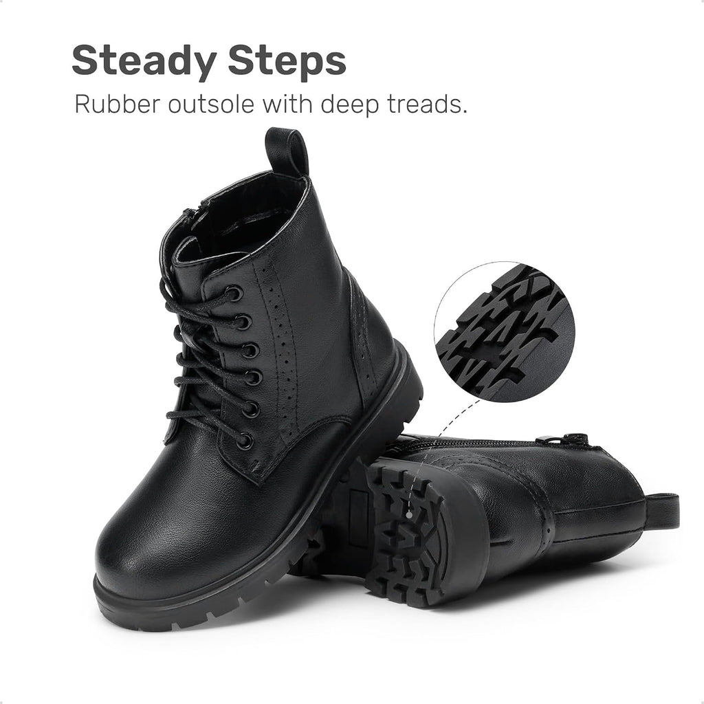 Girls Ankle Combat Boots Boys Kid Shoes