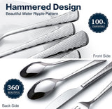 Hammered Silverware Set, 20-Piece Flatware Set