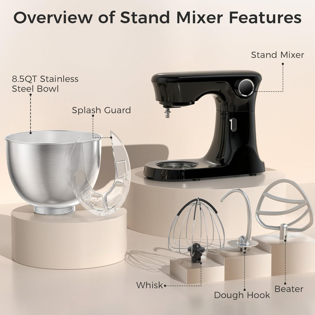 Stand Mixer, 8.5QT Electric Kitchen Mixer
