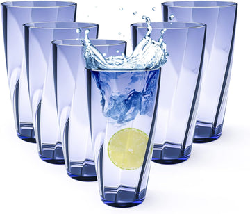 Unbreakable Plastic Cups Plastic Highball Drinking Glasses Tumbler, Large Water Tumbler Set (Set Of 6, 25 Oz)