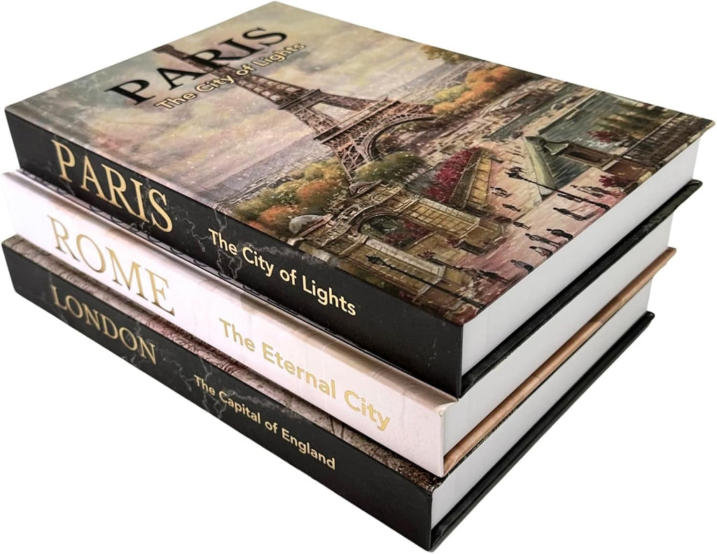 Decorative Books Decor, Beautiful Set of 3. Decorative Boxes, not pages inside. Libros Decorativos para Mesa de