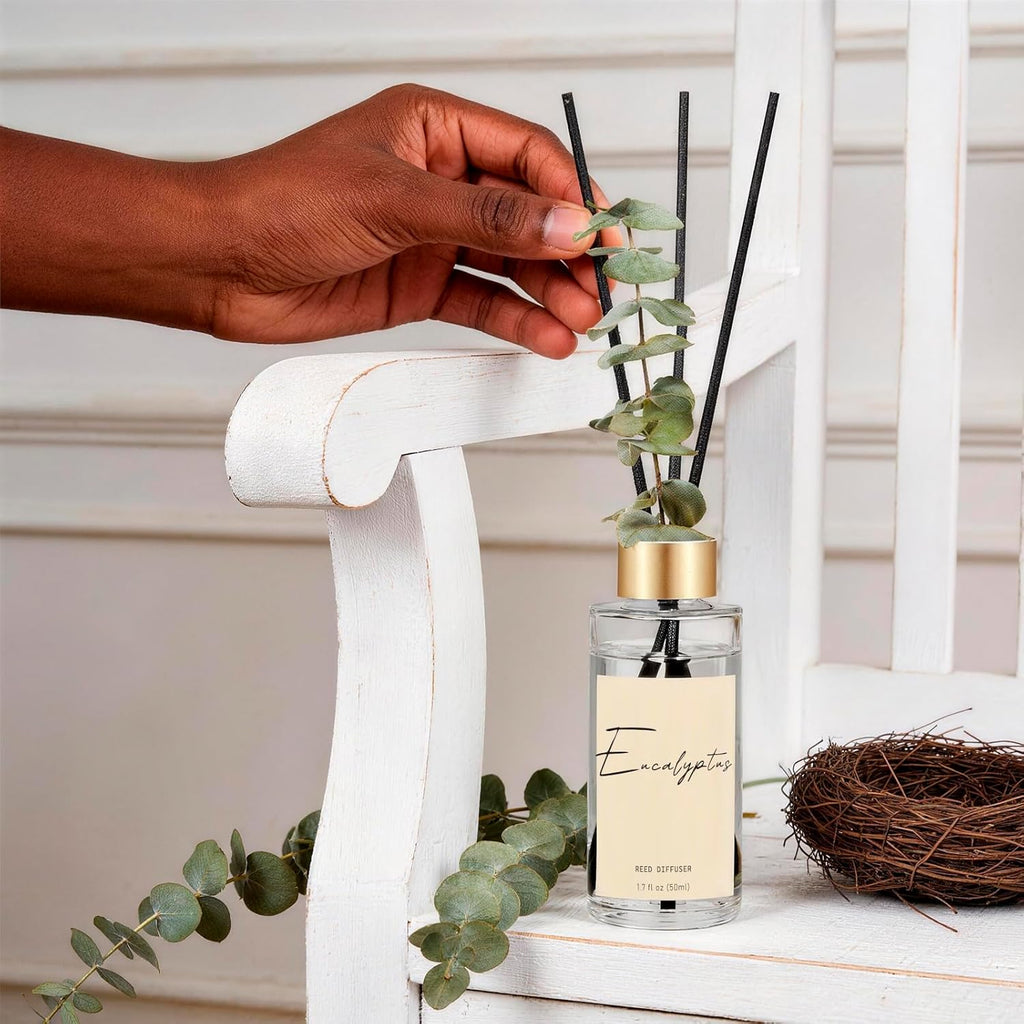 Reed Diffuser, Eucalyptus, Linen, Ocean Oil Diffusers with Sticks - Set of 3