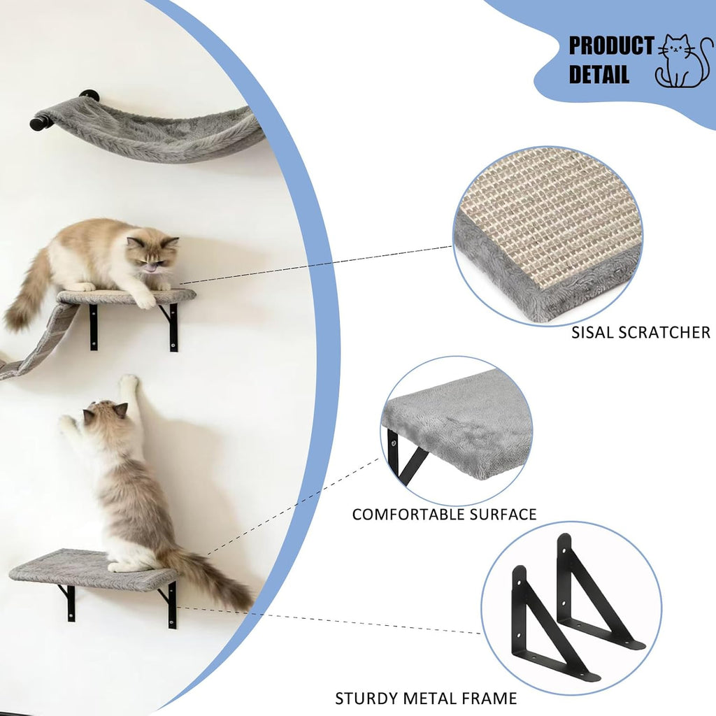 Cat Wall Shelves Set Cat Mounted Climbing Wall System wall Furniture