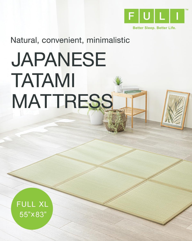 Tatami Mattress, Foldable Igusa Rush Grass, Natural, XL