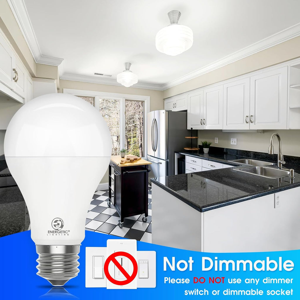 Energetic 3-Way A21 LED Light Bulb 50/100/150W Eq, 5000K Daylight, 4-Pack