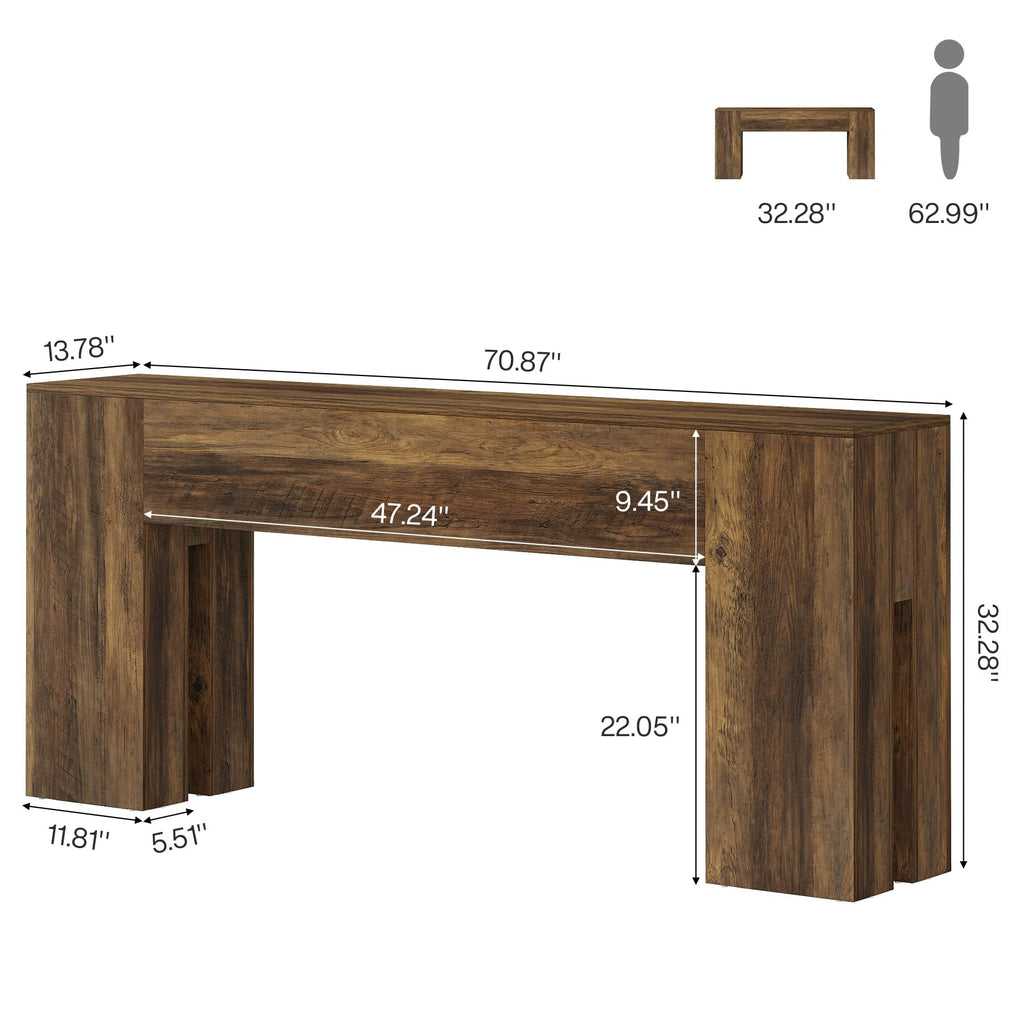 71-Inch Long Console Table, Farmhouse Sofa Console