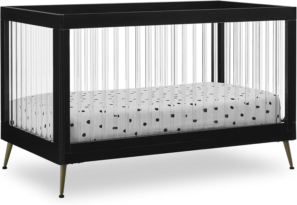 Sloane 4-in-1 Acrylic Convertible Crib - Greenguard Gold Certified, Black/Bronze