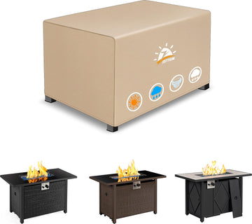 Fire Pit Cover Rectangular 48 Inch - Outdoor Fire Table Cover Rectangle Heavy Duty & Waterproof, 600D Patio Propane