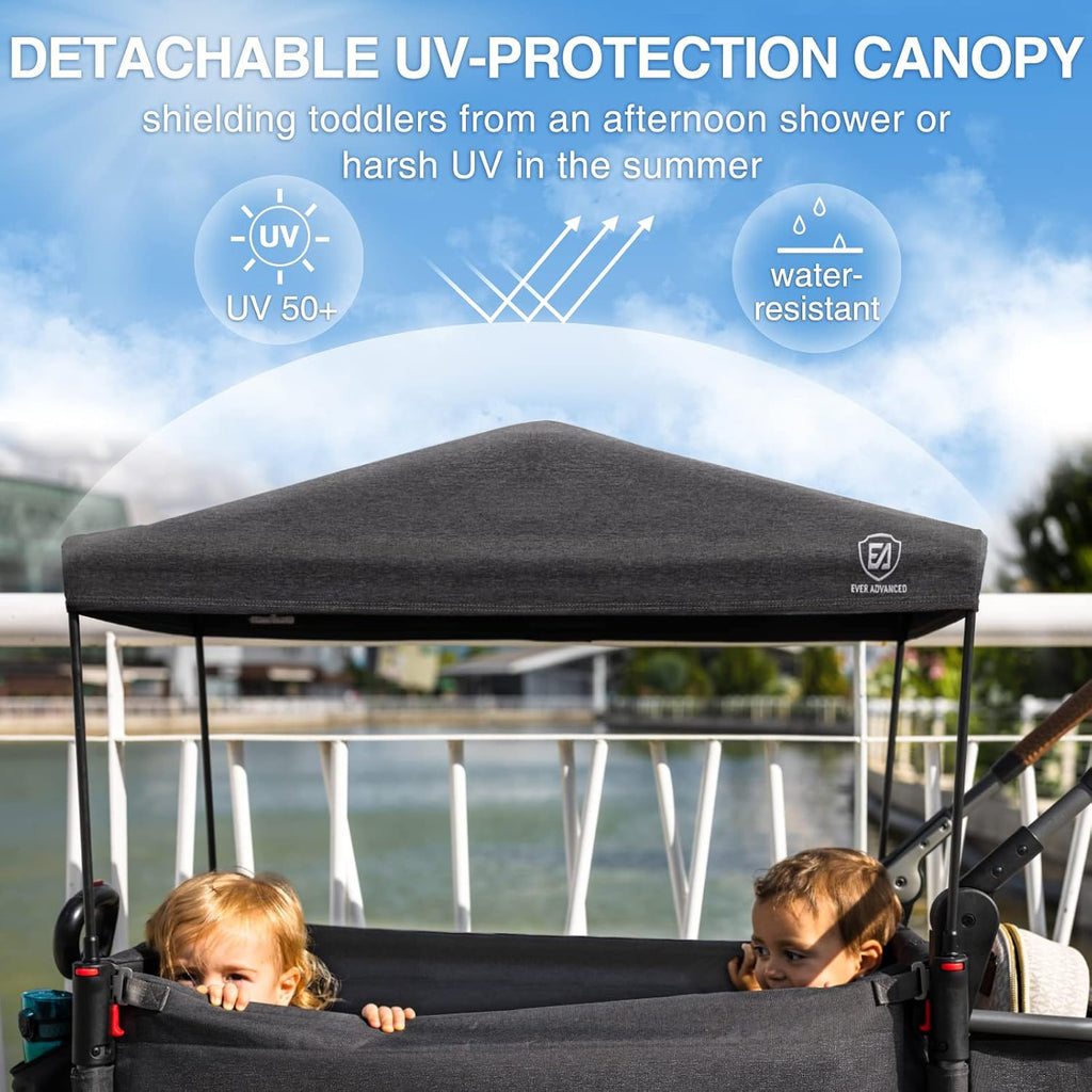 Side-Unzip Stroller Wagon for 2 Kids - in-1 Bench Mode & All-Terrain Push-Pull Wagon - Spica Cast & Special Needs