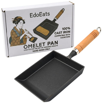 Pre-Seasoned Cast Iron Tamagoyaki Pan, Japanese-Style Omelet Pan