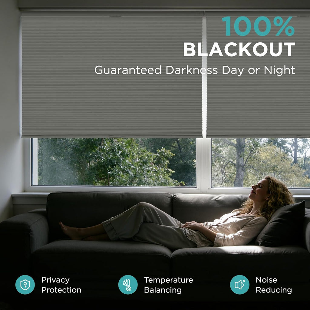 Cellular Shades | Cordless Top Down Bottom Up Blinds, No Drill Installation, Thermal Insulated & UV Protection