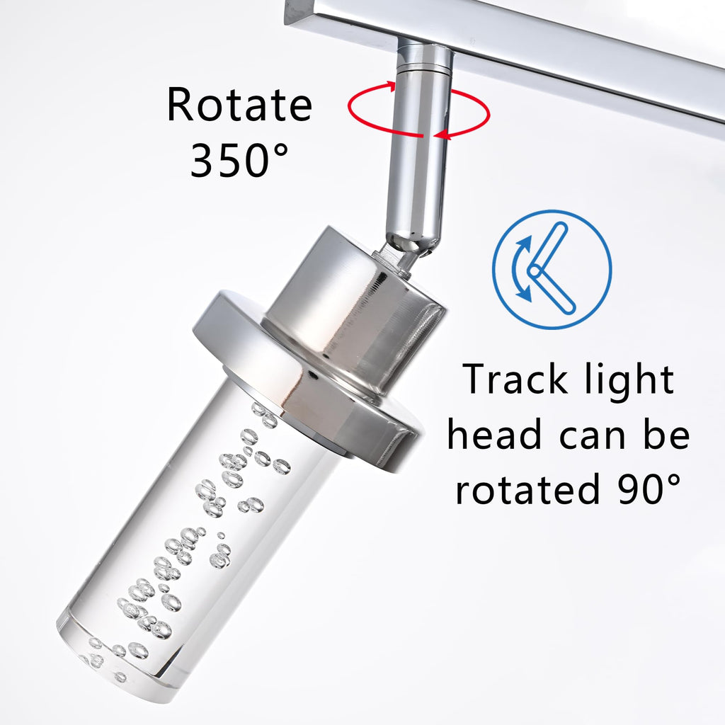 Dimmbale LED Track Lighting Kit Chrome Ceiling Mount