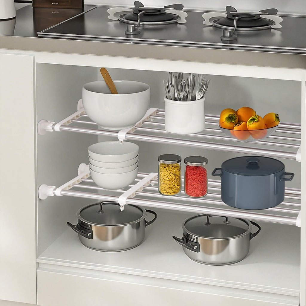 Tension Closet Shelf, Adjustable Storage Rack Separator