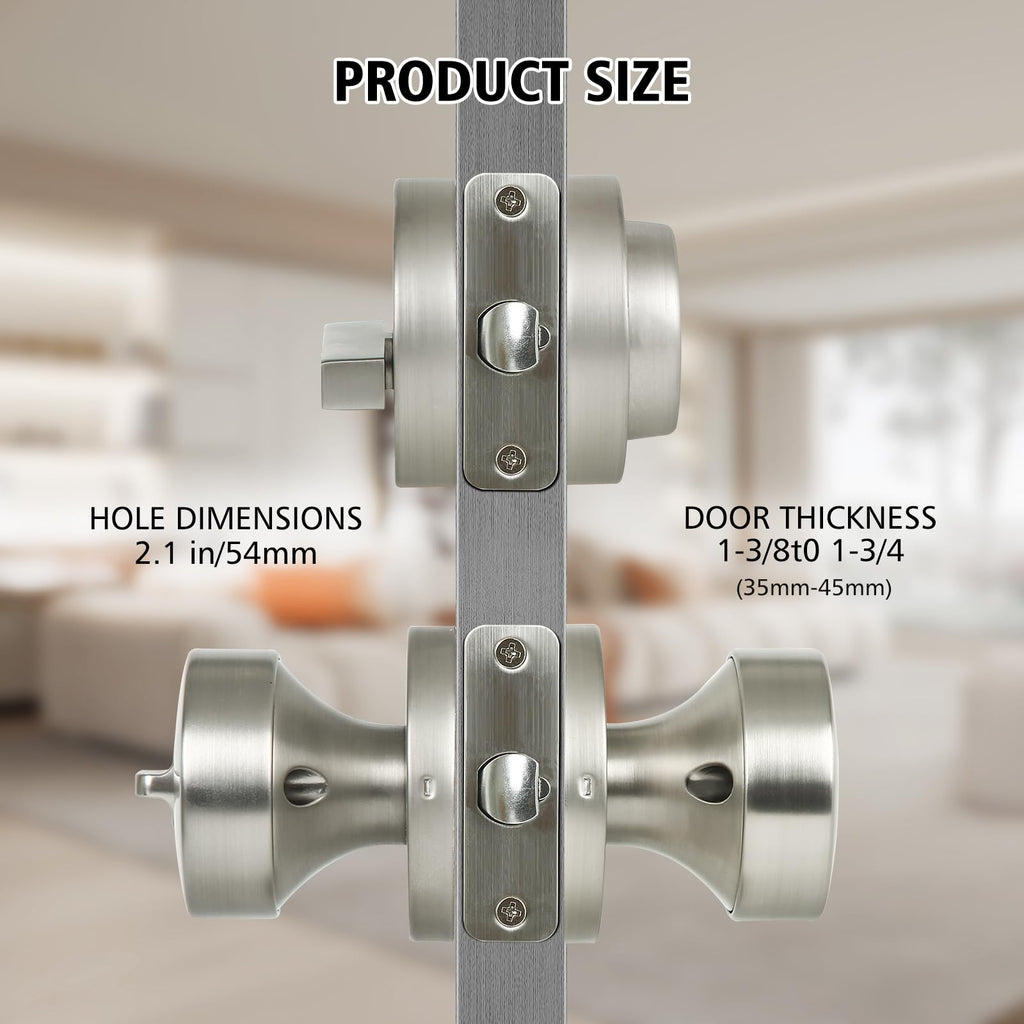 Door Knob and Single Cylinder Deadbolt Combo Set, Front Door Lock Set, Exterior Door Lock Set with Deadbolt, Keyed