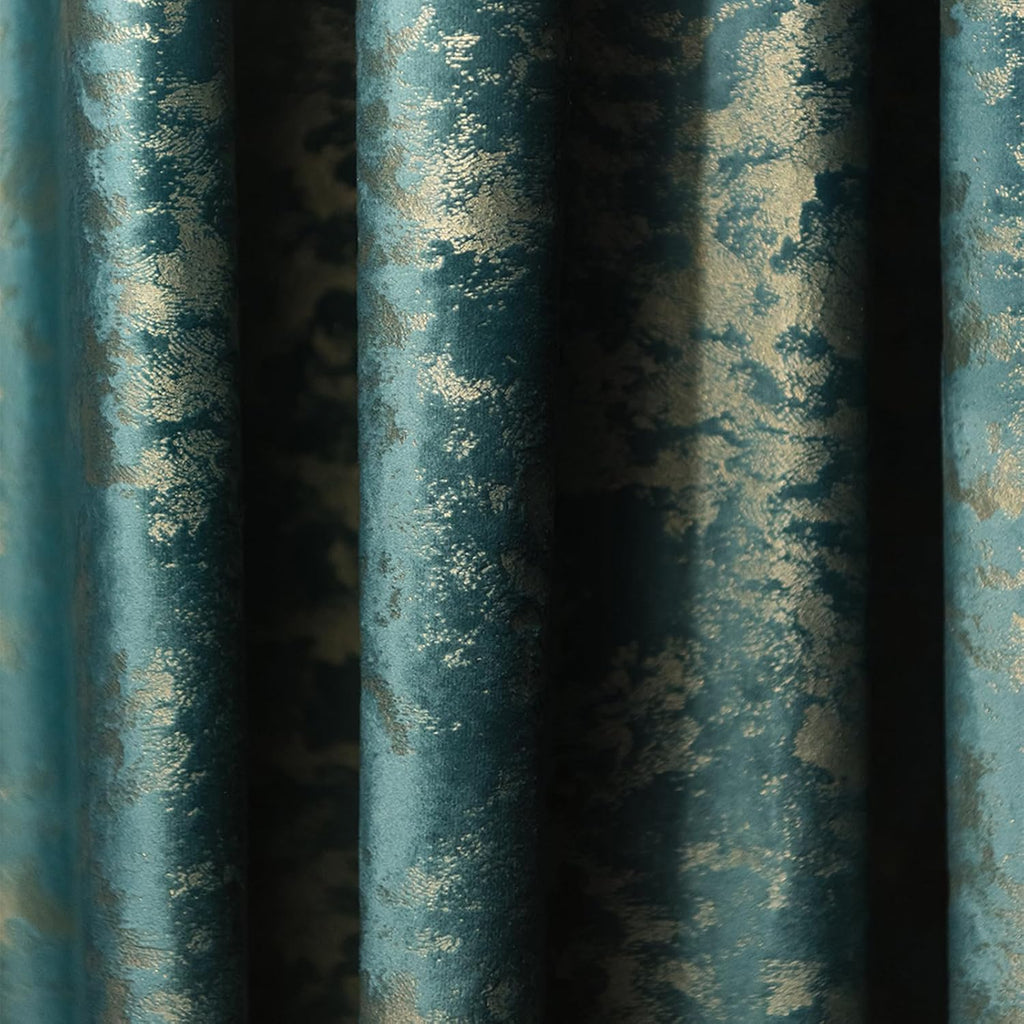 Velvet Curtains,2 Panels Thick Elegant Luxury Grommet Blackout Drapes For Classical Living Room Decor,Thermal