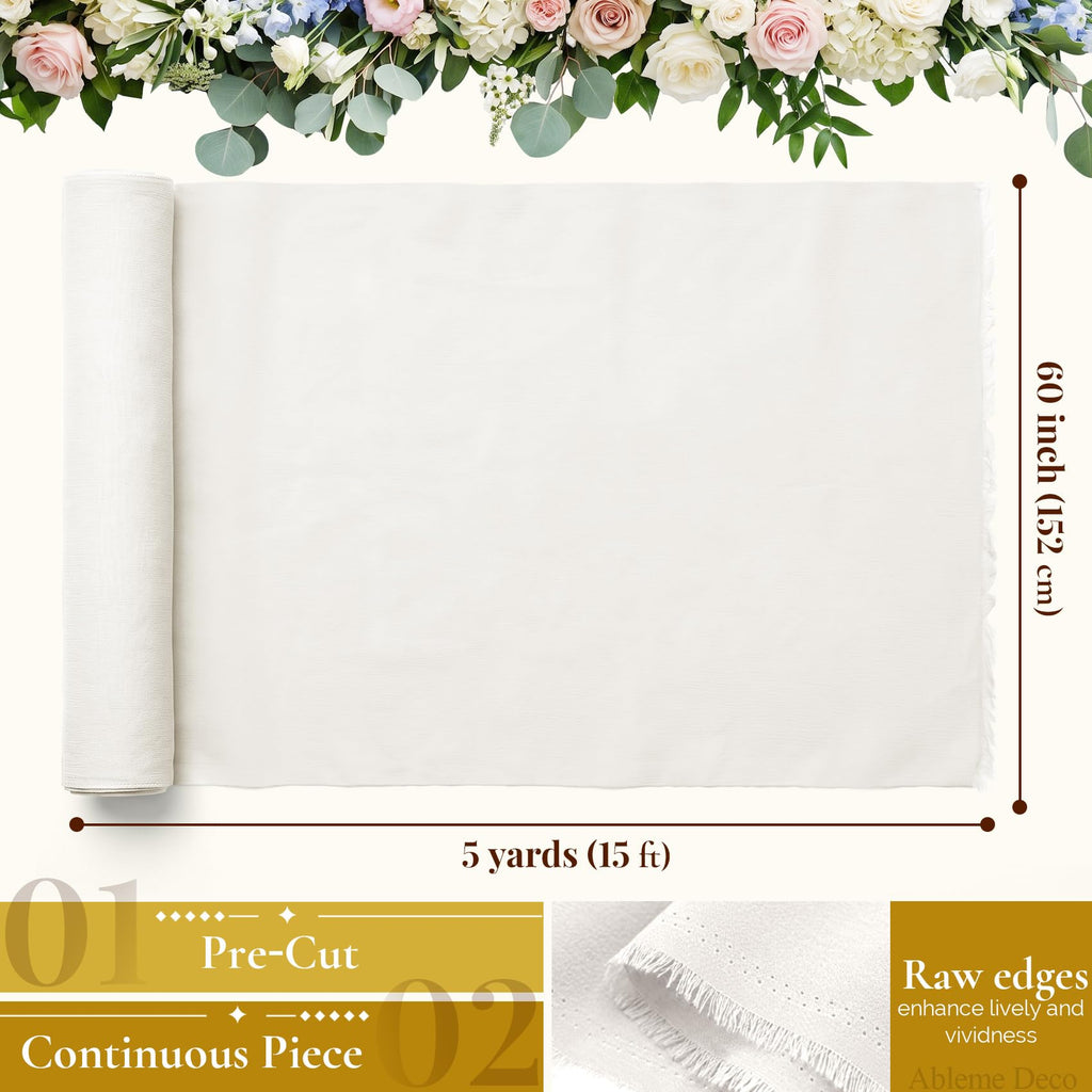 Chiffon Fabric by The Yard 60" x 5 Yards, Soft Sheer Draping (Ivory)