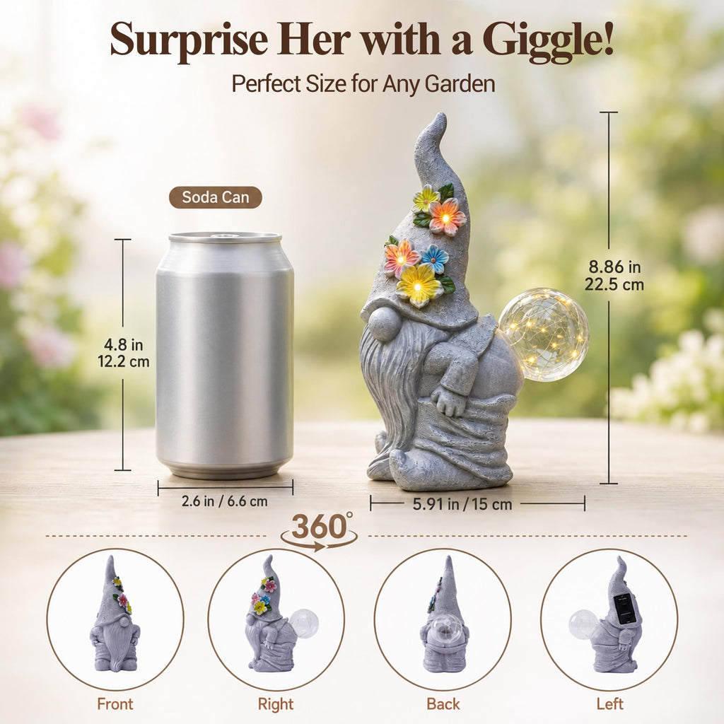 Funny Garden Gnome Statue: Home Decor Birthday Gifts for Women