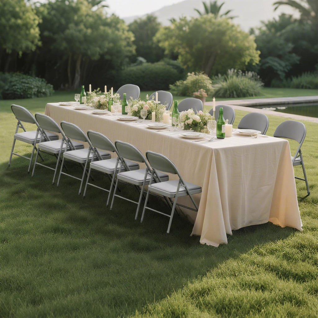 10 Pack Gray Padded Folding Chairs with Metal Frame