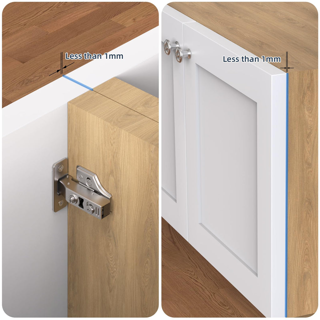 4 Pack Frameless Inset Soft Close Cabinet Hinges Clip on, 3D Adjustable European Cabinet Door Hinge, Self Close Hinge