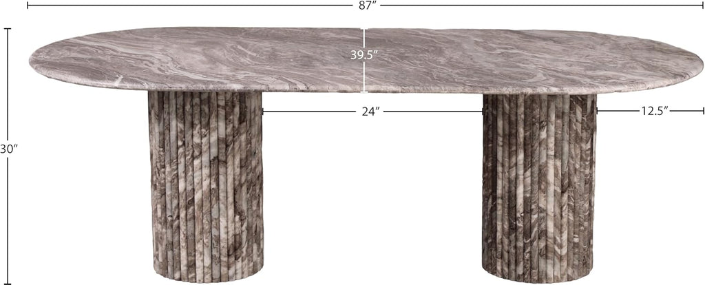 Messina Brown Marble Dining Table