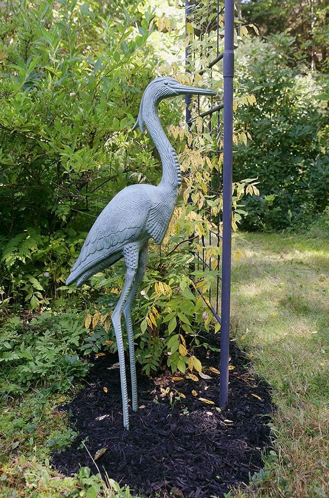 Great Blue Heron Garden Statue