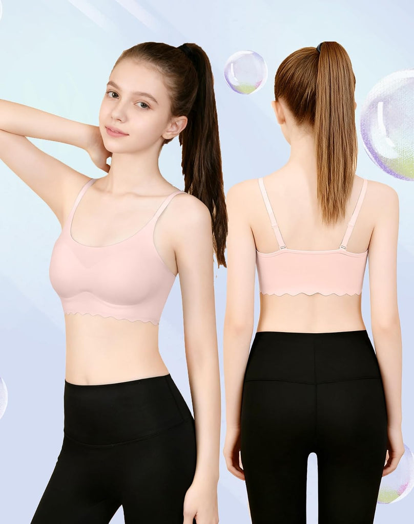 Teen Girls Training Bras Seamless Removable Padded Sports No Show