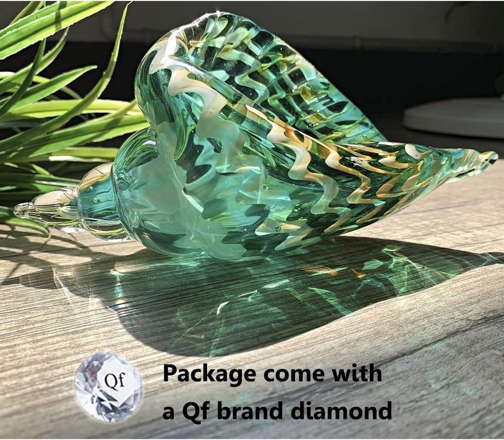 Qf Hand Blown Seashell, Beautiful Home Decor, Glass Art, Glass Conch