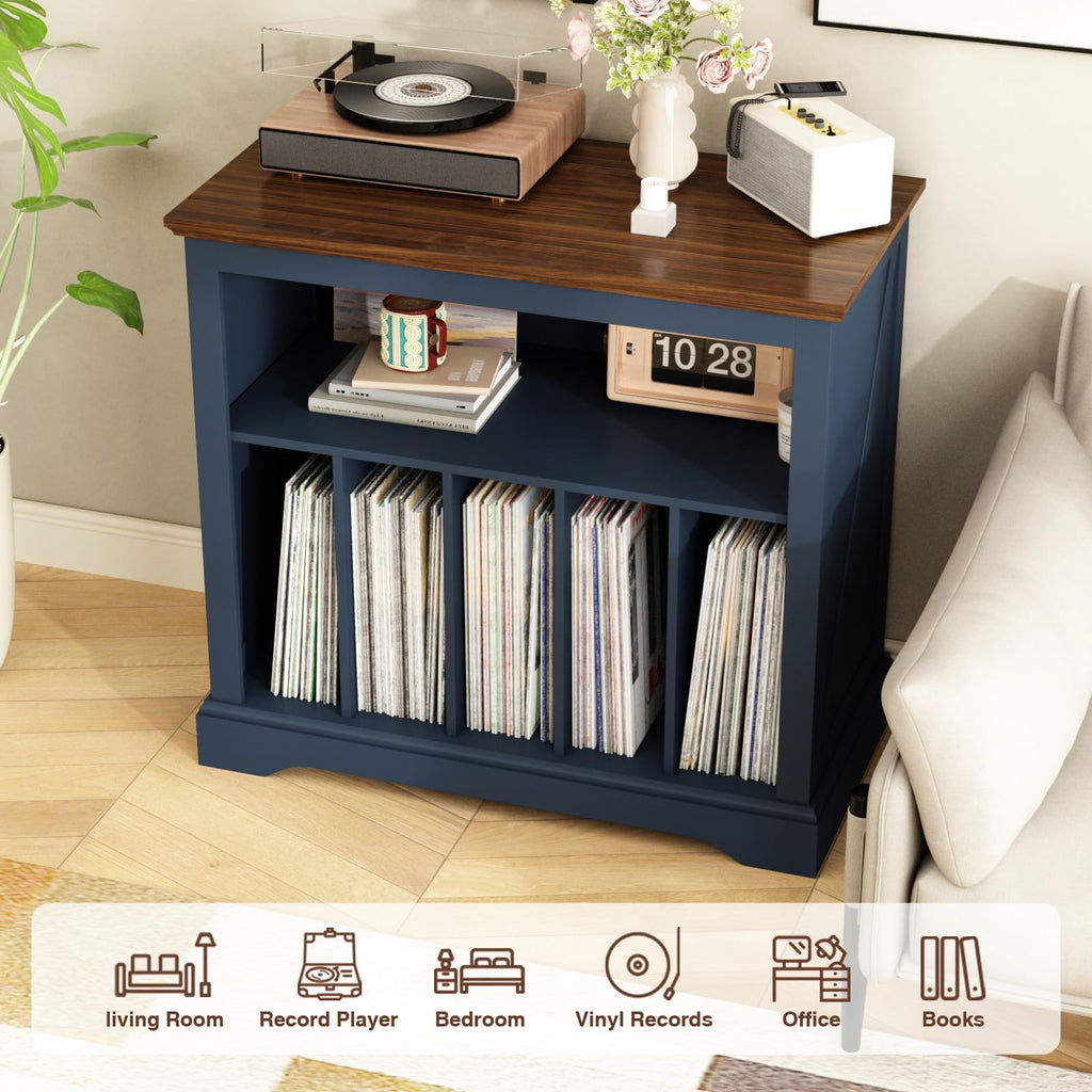 Large Farmhouse Record Player Stand, 31.5" Turntable Stand, Blue
