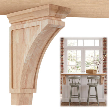 4" x 8" x 12" Wood Corbels, Decorative Wooden Shelf Brackets