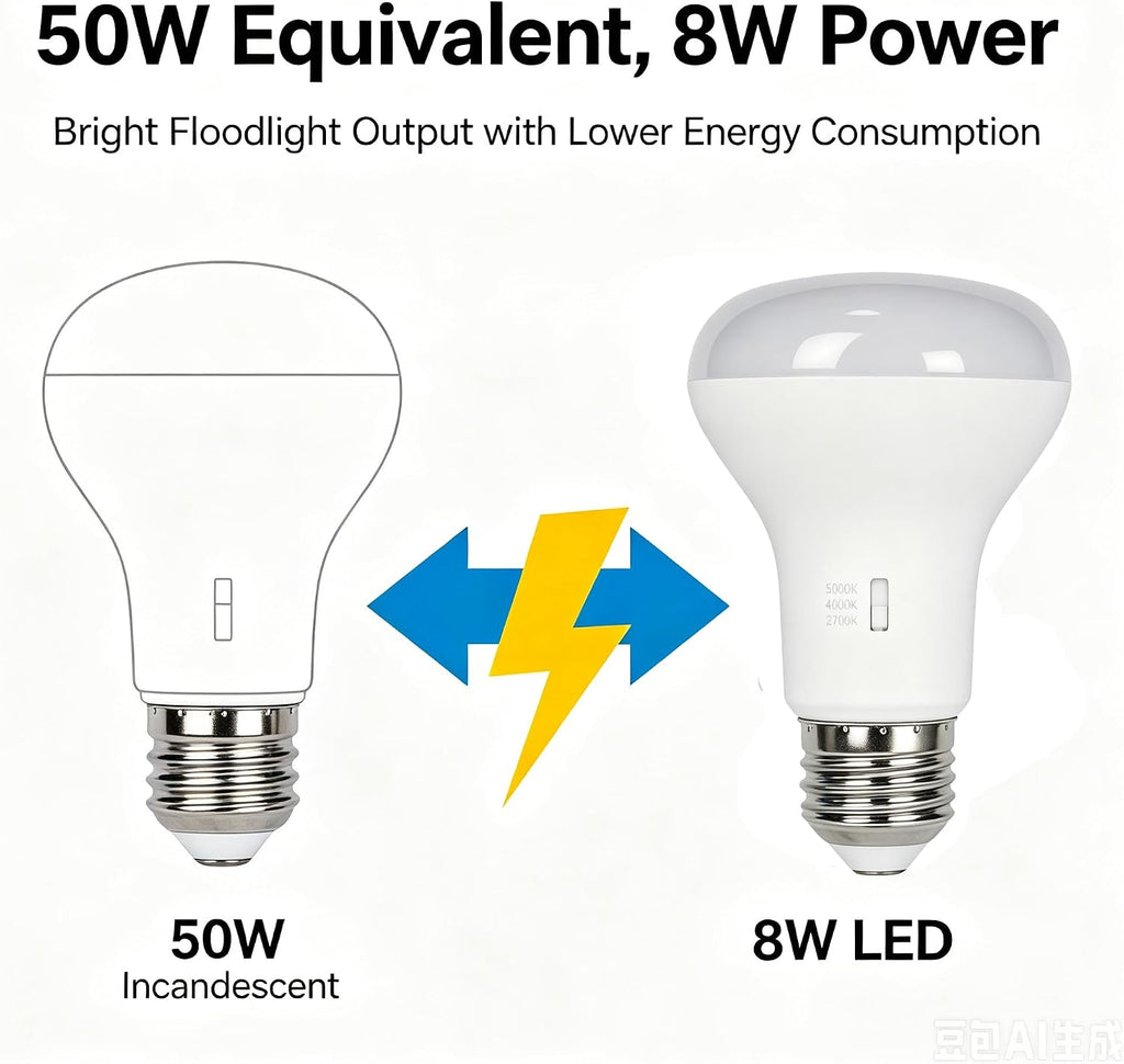 10 Pack 3CCT BR20 LED Bulb, Warm White 2700K LED Dimmable 4000K 5000K BR20 50 Watt 60W Replacement 8W Floodlight LED